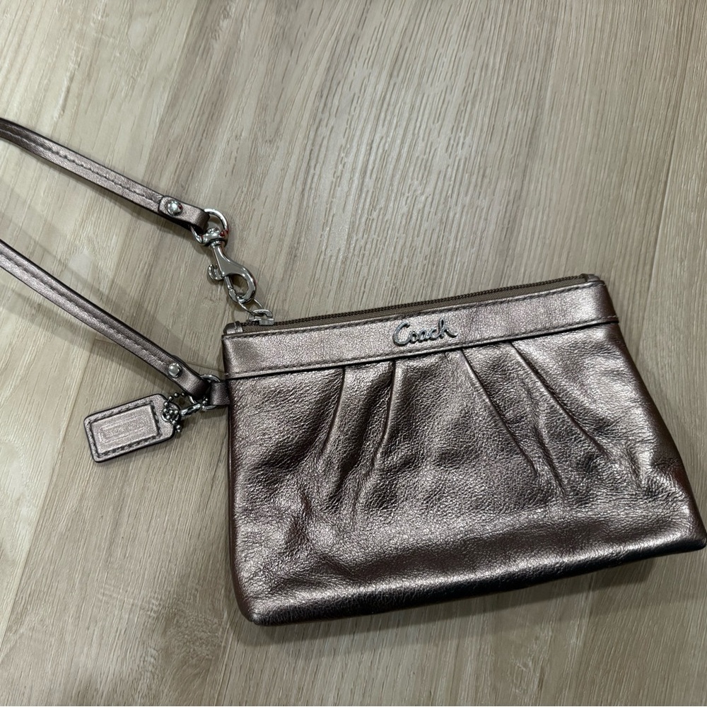 Coach Shimmering Bronze Wristlet